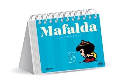 Calendario Mafalda 2022 "calendario de escritorio azul claro con anillas"