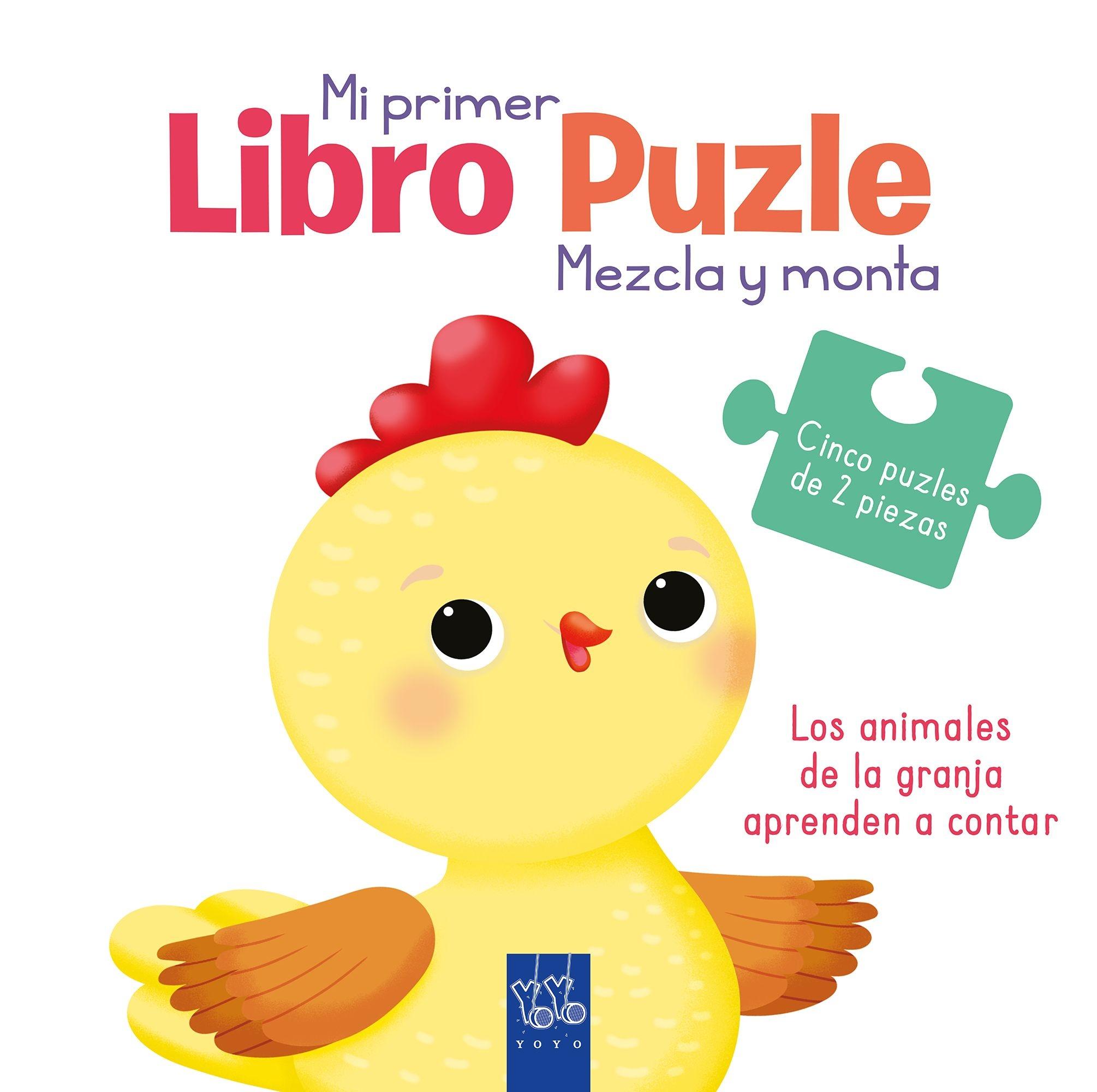 Animales de la granja aprenden a contar, Los "Mi primer libro puzle. Mezcla y monta. Cinco puzles de 2 piezas"