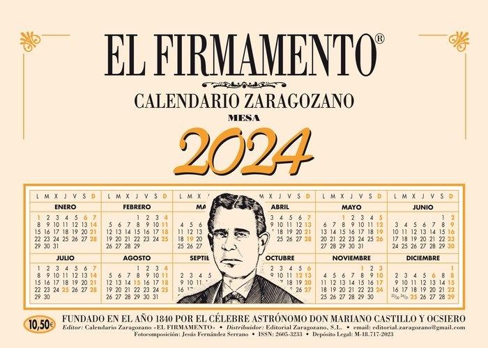 Calendario Zaragozano 2024. Mesa