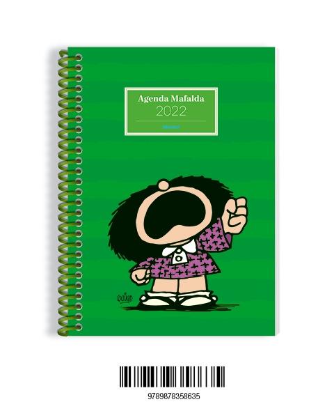 Mafalda 2022, agenda anillada verde