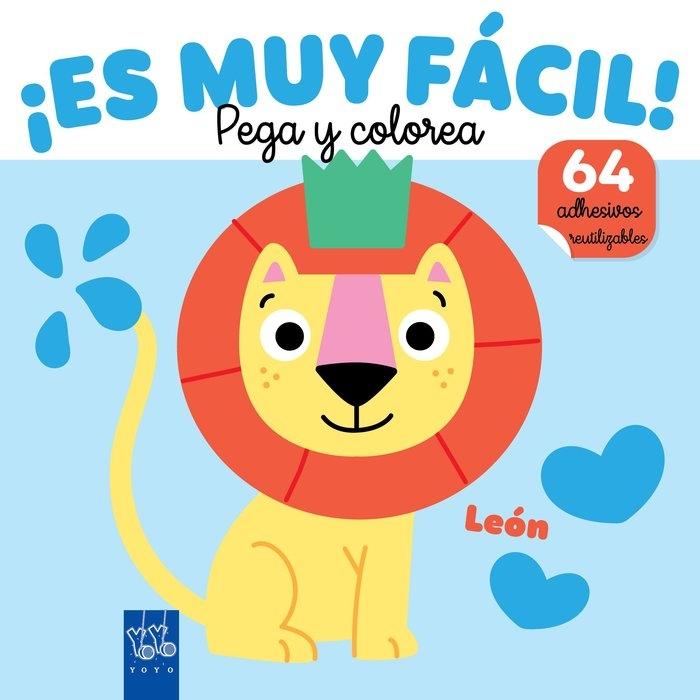 Es muy fácil! Pega y colorea. León