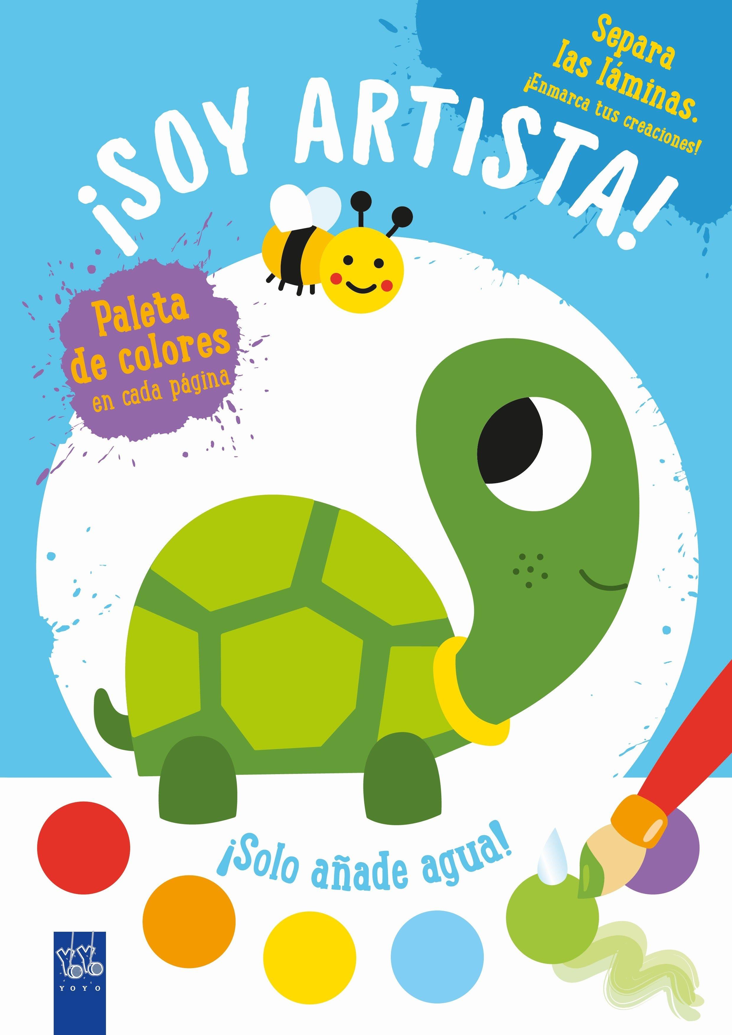 ¡Soy artista! Tortuga "Solo añade agua. Paleta de colores en cada página"