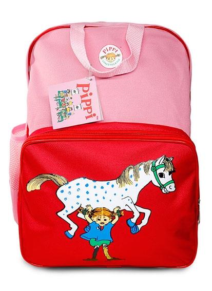 Mochila Pippi fondo rosa