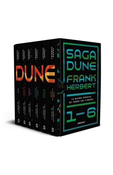 Estuche Saga  Dune (6 tomos) "(edición estuche con: Dune. El mesías de Dune.  Hijos de Dune. Dios emperador. Herejes de Dune. Casa..."