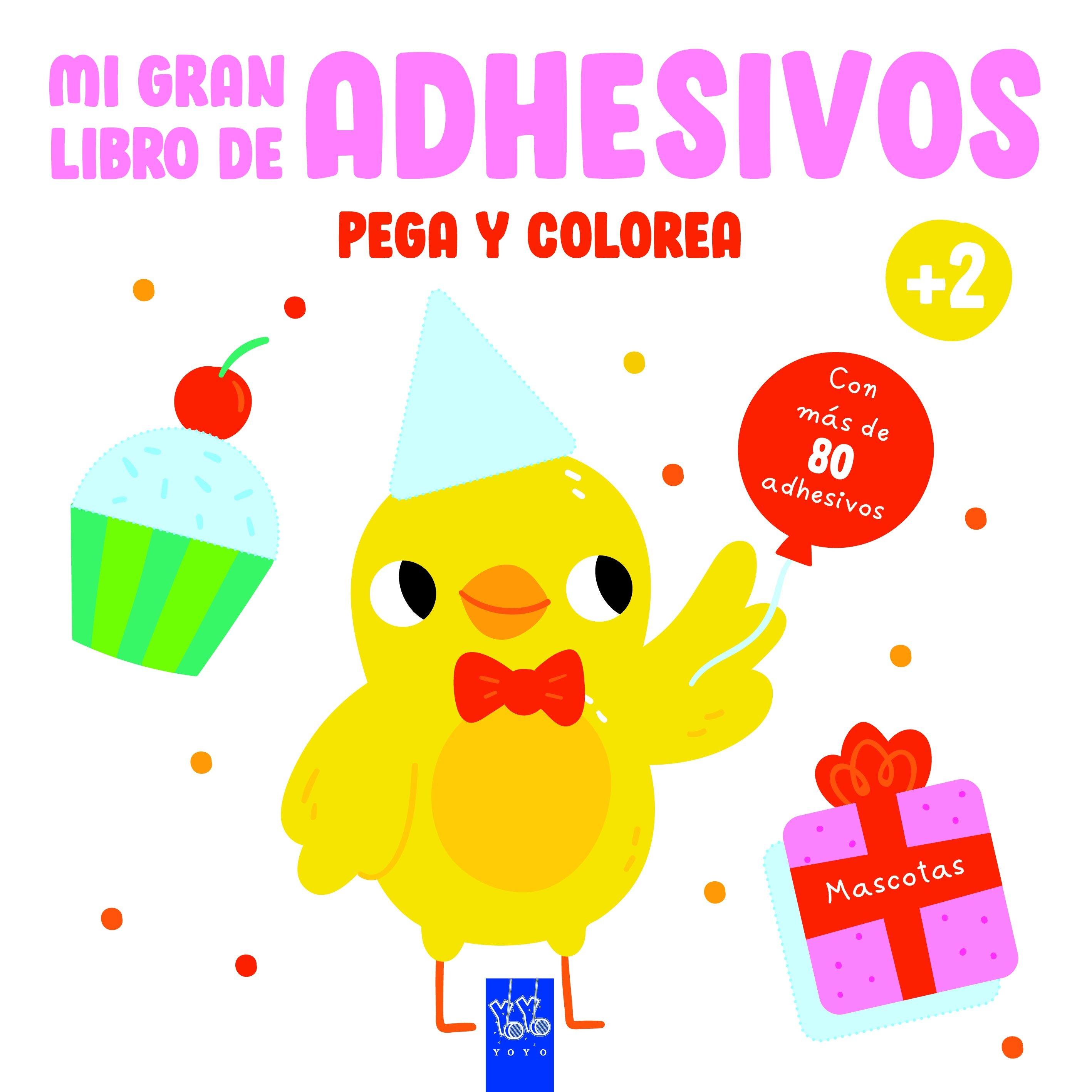 Mascotas + 2 "Mi gran libro de adhesivos. Pega y colorea"