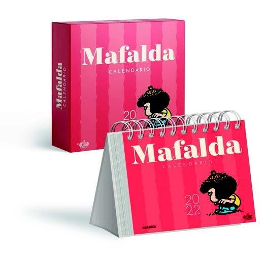 Calendario Mafalda 2022 "calendario de escritorio rojo con caja"