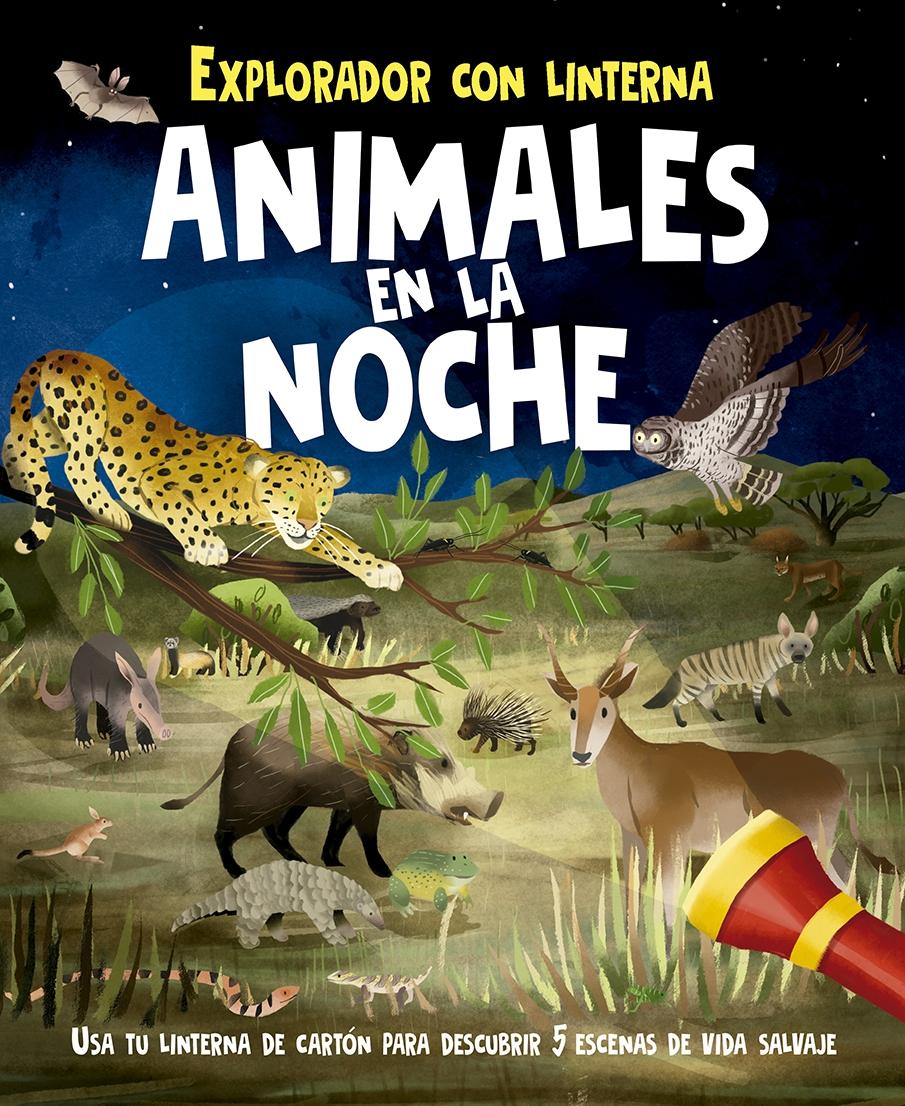 Animales en la noche "Explorador con linterna"