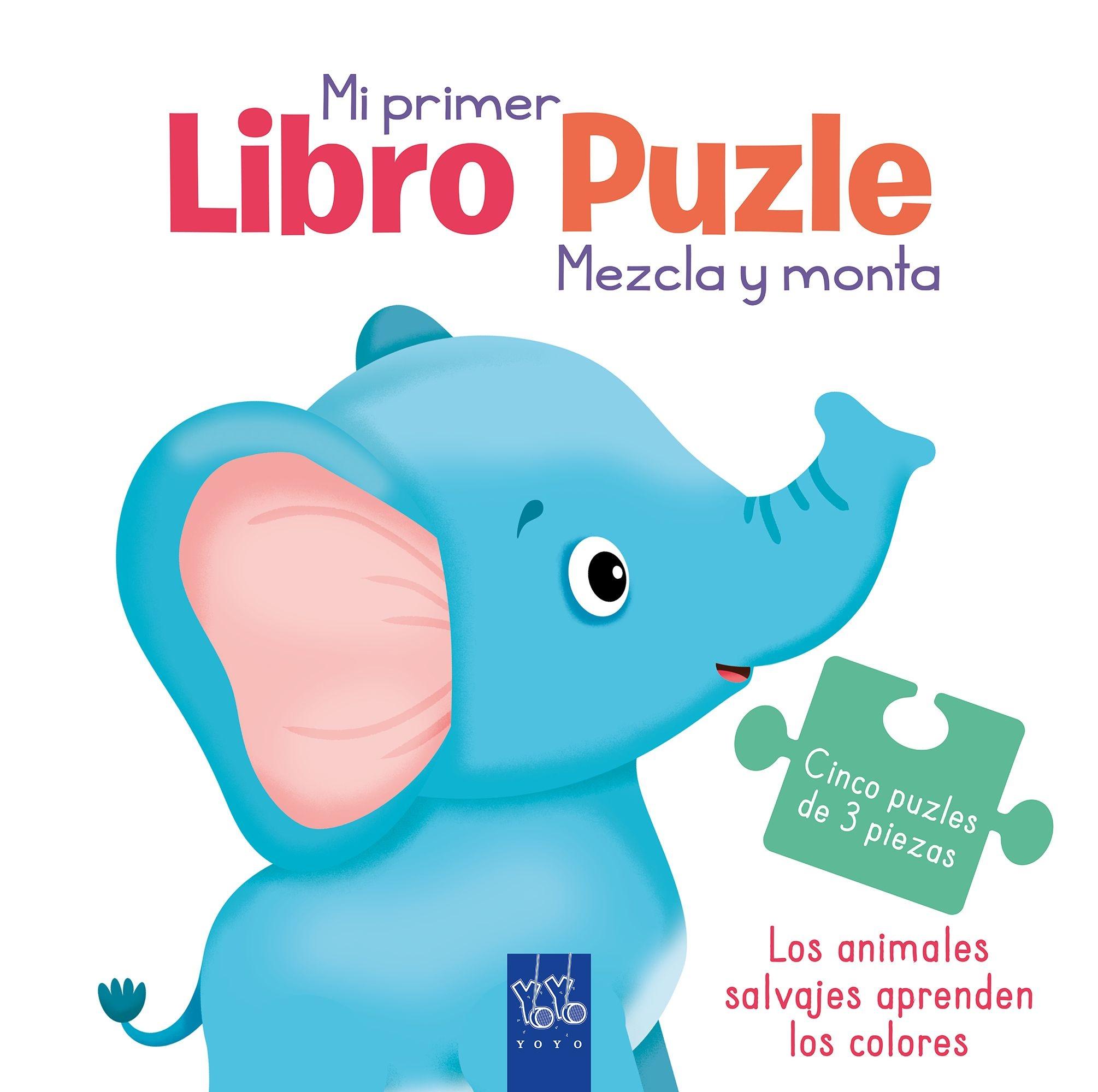 Animales salvajes aprenden los colores, Los "Mi primer libro puzle. Mezcla y monta. Cinco puzles de 3 piezas"